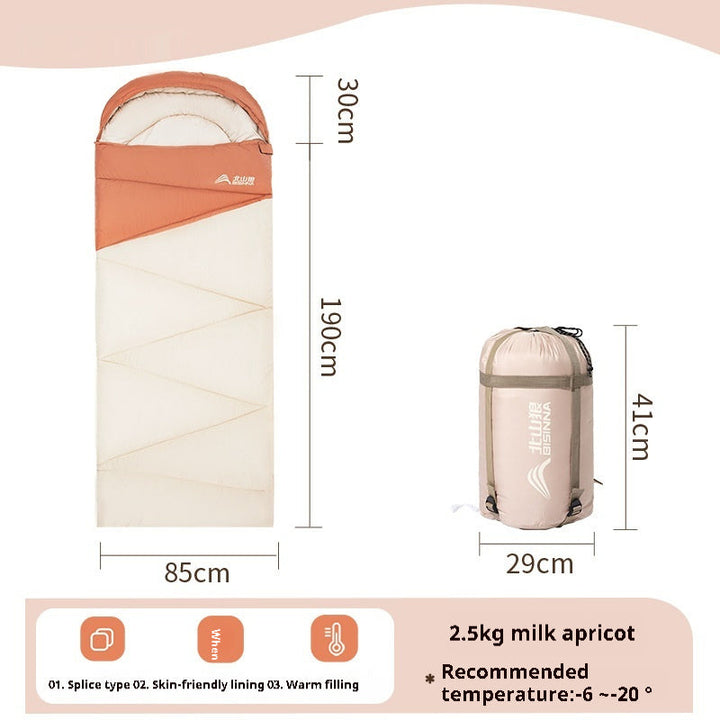 Outdoor Camping Travel Thickened Cold Protection Warm Sleeping Bag